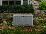 A PowerProtect™ DX 20kW Standby Generator in front of a house.