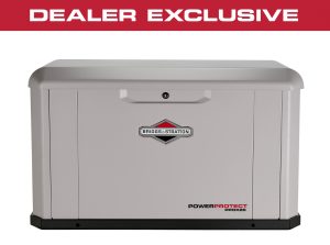 A Briggs and Stratton PowerProtect™ DX 26kW Standby Generator dealer exclusive.